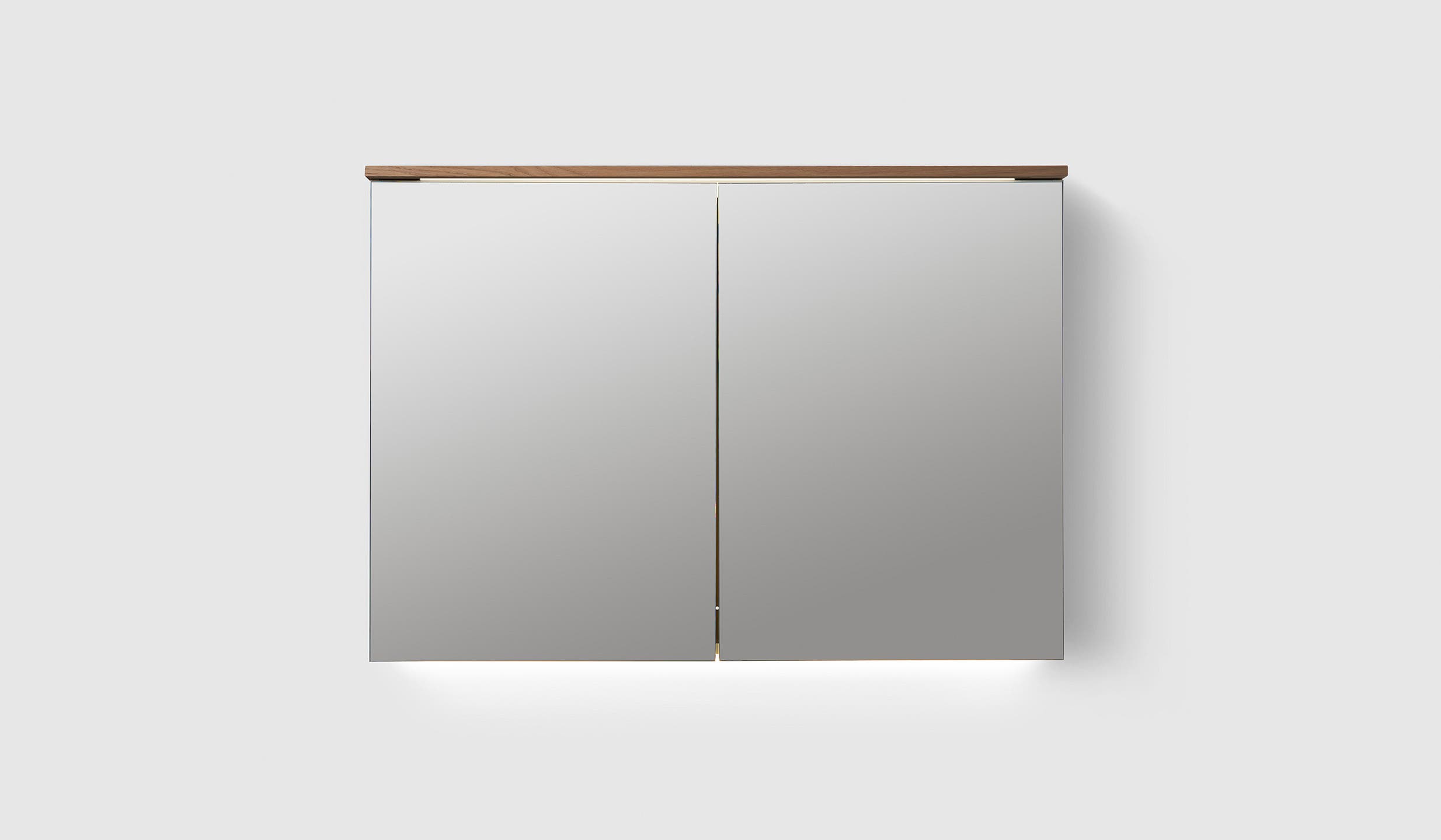 H2/MC100 Walnut Wood H2 Mirror Cabinet